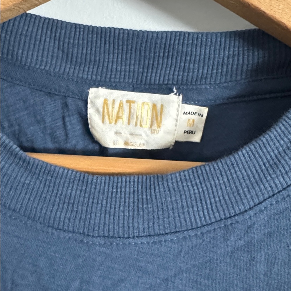 Nation Navy Ruffle Sleeve Women's Top - Picture 2 of 4